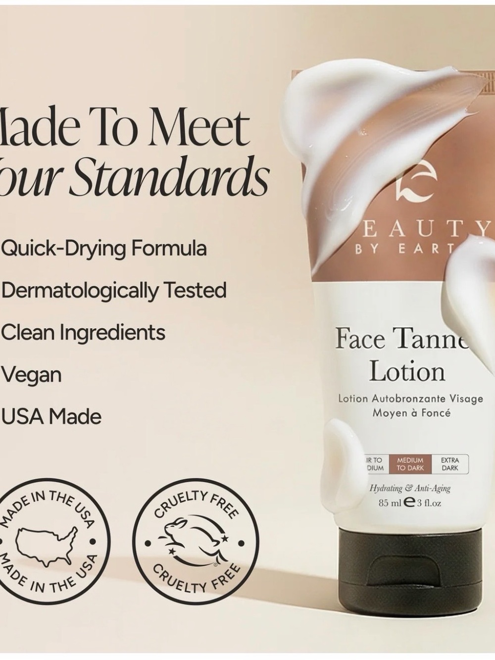 Beauty By Earth Face Tanner Lotion — Cream